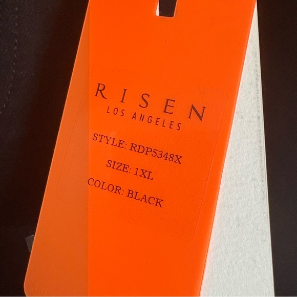 Risen Margo Rhinestone Embellished Mid Rise Crop Straight Jeans Chain Detail 1XL - Picture 5 of 10